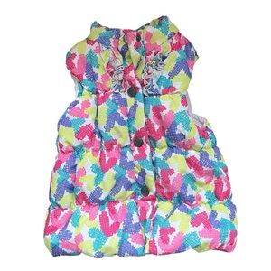 Kids Headquarters Baby Toddler Girl Sz 18M Puffer Vest Multicolor Ruffle